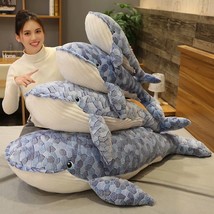 Whale Plush Toy Blue Sea Animals Stuffed Toy Huggable Shark Soft Animal ... - £13.16 GBP