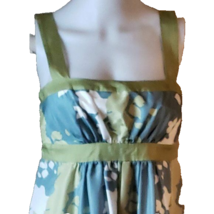 Max and Cleo Empire Dress 100% Silk Blue, Green, White Floral Multi Size 4 - £37.32 GBP