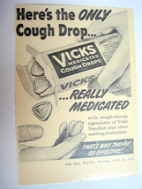 1953 Ad Vick&#39;s Medicated Cough Drop That&#39;s Why They&#39;re So Effective - $7.99