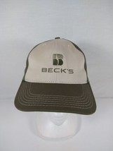 Becks Hybrids Corn Seed Adjustable Snapback Hat Cap Dad Mens Tan Green USA - £6.09 GBP