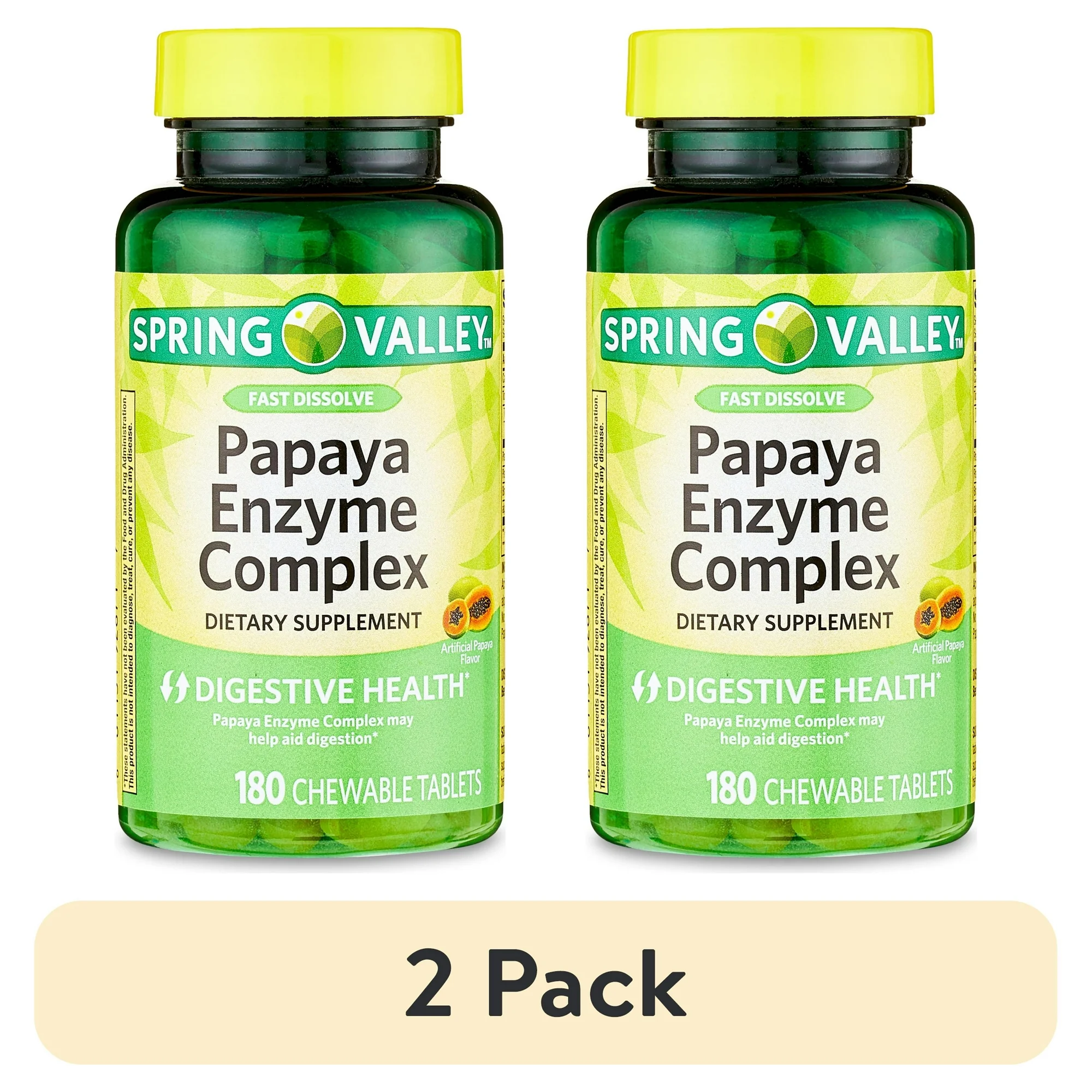 Spring Valley Papaya Enzyme Complex Chewable Tablets | 180 Count | Pack ... - $24.99