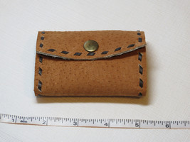 Handmade leather key holder brown w/ brown to dark brown stitching 3.5&quot; ... - $11.83