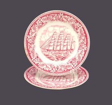 Homer Laughlin Currier &amp; Ives Red Clipper Ship Great Republic salad plates. - £50.37 GBP