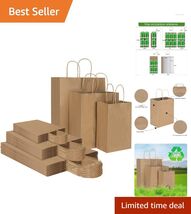 Sustainable 90 Pack Plain Brown Kraft Bags - Perfect for Gifting and Retail - $64.30