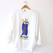 Vintage Six Flags Amusement Park St Louis Sweatshirt XXL 2X - £36.32 GBP