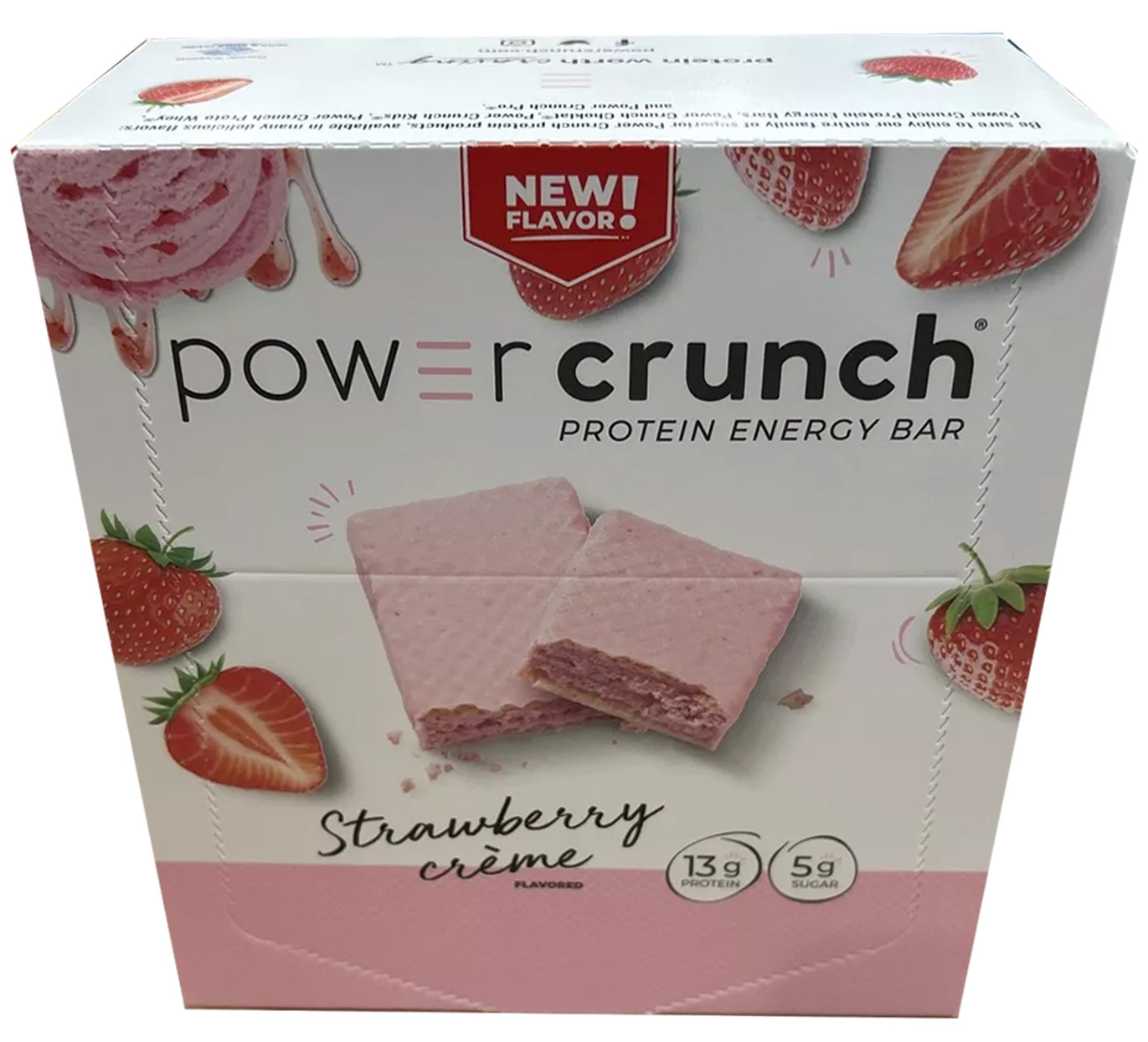 Primary image for Power Crunch Protein Energy Bar, Strawberry Creme, 12 Bars, 1.4 oz (40 g) Each