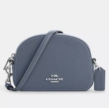 COACH Mini Serena Crossbody Crossgrain Leather Bag Blue Light Mist 97561 NWT - £82.20 GBP