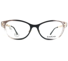 Bebe Eyeglasses Frames BB5168 001 Black Gold Clear Crystals Cat Eye 53-17-140 - £40.19 GBP