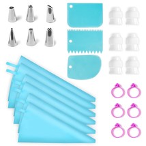 Reusable Piping Bags And Tips Set - Strong Silicone Icing Bags With Tips... - £13.29 GBP