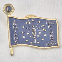 Lions Club Vintage Pin Button 1967 Indiana Flag - $12.88