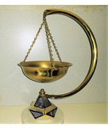 Hanging Brass Compote on Marble Base Sovereign House Home Decor Centerpiece - £48.06 GBP