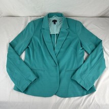 Long Tall Sally Blazer Jacket Womens Sz 14 Teal Blue Lined Missing Butto... - £14.84 GBP