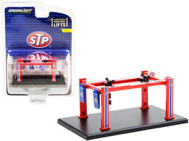 Adjustable Four-Post Lift STP Red Blue Four-Post Lifts Series 2 1/64 Diecast Mod - $16.39