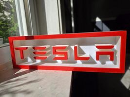 Tesla Logo 3D Sign Shadow Box Wall Art Decor Garage Man Cave Display - $14.69