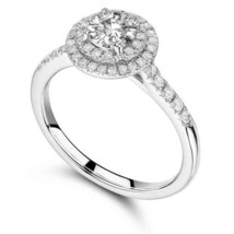 Diamond Solitaire Halo Engagement Ring 1.40cts G-SI1 GIA Certificate - $10,567.90