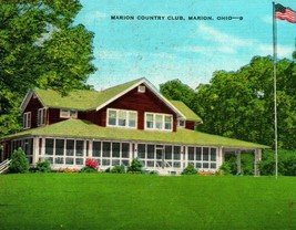 Marion Ohio OH Country Club 1952 Vtg Linen Postcard Kropp Co - £3.06 GBP