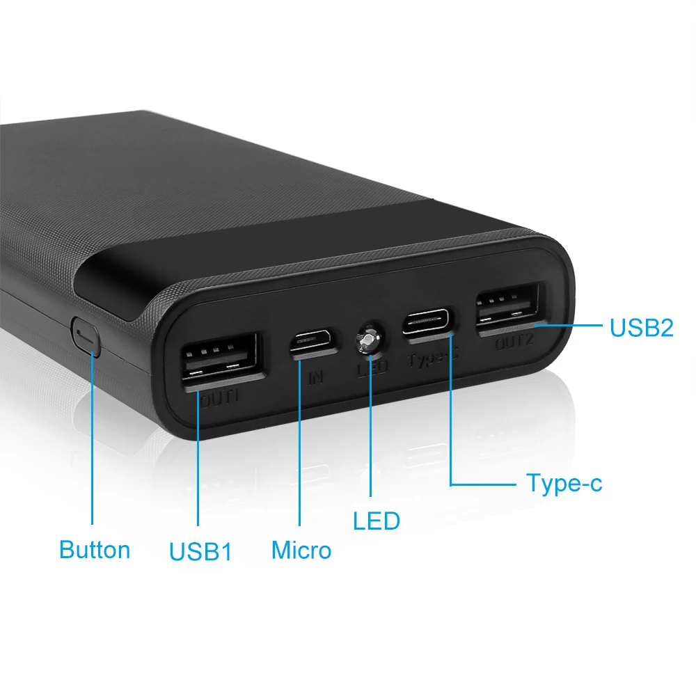 Sporting Fast Charging 18650 Power Bank 20000mAh USB Type C 5V Cases Battery Cha - £23.37 GBP