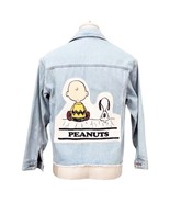 RARE Zara x Snoopy Peanuts Collab denim Jean jacket size 13-14 164 CM Girls - £36.99 GBP