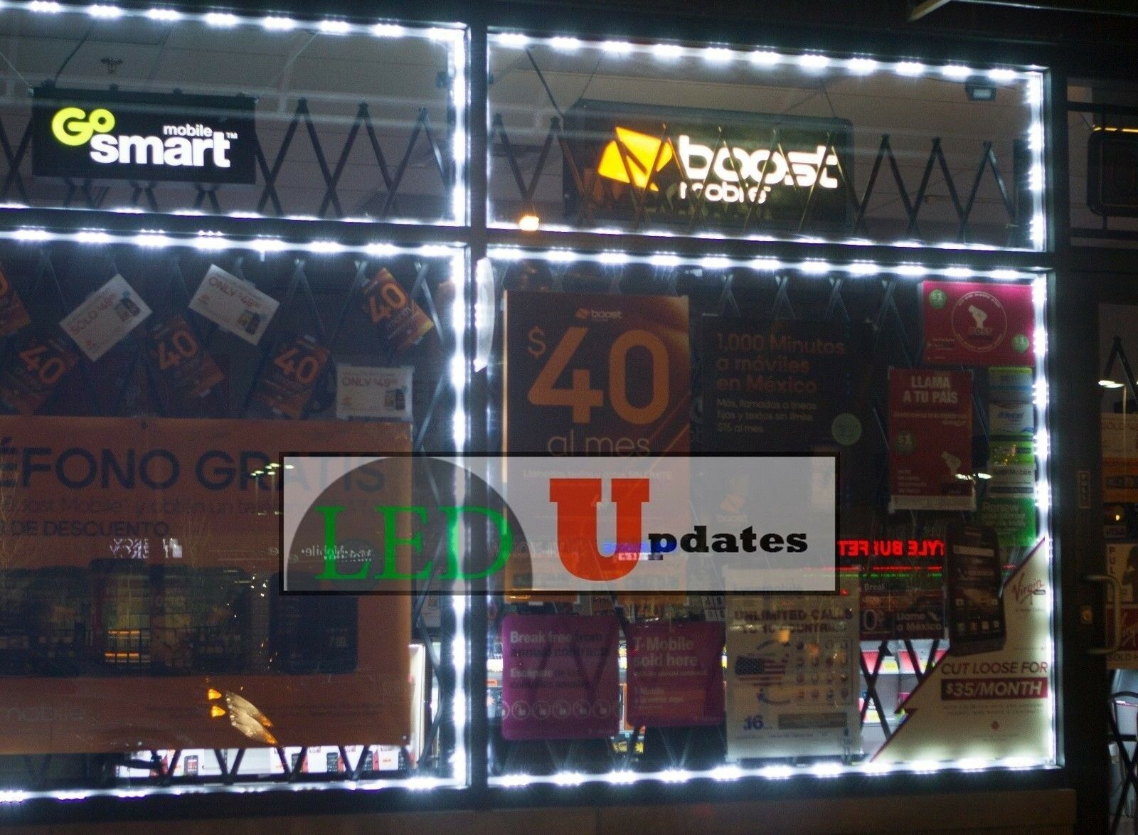 30ft LEDUPDATES STOREFRONT LED LIGHT White 5050 MODULE with UL power supply