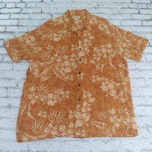 Panama Jack Shirt Mens XL Orange Floral Short Sleeves Button Up Hawaiian... - £14.34 GBP