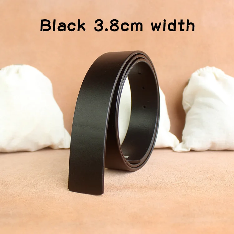 No Buckle 3.3 cm and 3. 8cm Belts for Mens  Pin Buckle Male Strap Genuin-125CM - £25.16 GBP
