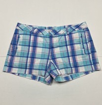 a.n.a. Colorful Plaid Chino Shorts Women Size 14 (Measure 34x3) - £8.74 GBP