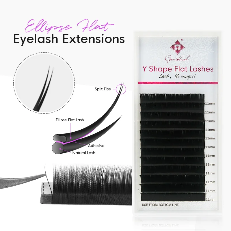 Genielash Matte Ellipse eyelash extension Split tips ellipse roots0.15/0... - $25.00