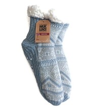 MUK LUKS Womens Cabin Socks L/XL Shoe Size 8/10 Light Blue Sparkle Warm ... - £16.94 GBP