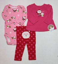 Carter's Christmas Outfit For Girls 3-6 Months Santa Snowman 3 Piece - $12.00