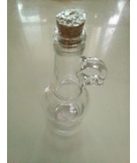 Small Vintage Clear Glass Oil or Vinegar Cruet with Cork Stopper - £4.70 GBP