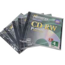 Memorex CD-RW 5 Pack 650 MB 74 Minute 4X Platinum ReWritable in Jewel Cases New - £3.10 GBP
