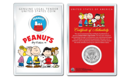 Peanuts Snoopy Dog House Official Jfk Half Dollar U.S. Coin In Premium Holder - £8.12 GBP
