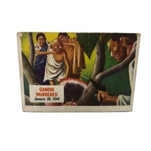 VTG 1954 Topps Scoop # 53 Gandhi Murdered Card India Independence - £35.90 GBP