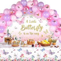 Butterfly Baby Shower Decorations Set a Little Butterfly Is on the Way Photograp - £30.82 GBP