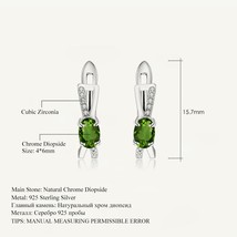 1.06Ct Natural Chrome Diopside Clip Earrings 925 Sterling Silver Cute Ge... - £41.96 GBP