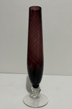 Amethyst Glass Swirl Bud Vase National Potteries Made in Japan 8” Tall Art Deco - £15.95 GBP