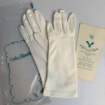 Vintage Van Raalte Nylon Gloves Cream Women&#39;s 7.5 Medium New Old Stock USA - £10.08 GBP