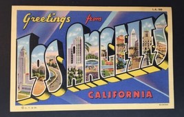 Greetings from Los Angeles, California vintage Linen BIG LETTER postcard - £8.66 GBP