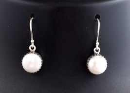 925 Sterling Silver Pearl Gemstone Dangle Drop Earrings For Women Party Gift - £23.39 GBP+