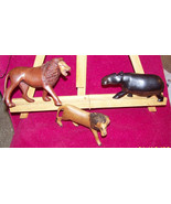 wood carvings lot of [3} / decorative home/office {animal figures} - £15.57 GBP