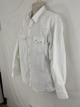 Structure Mens XXL/2XG White Pearl Snap Western Rodeo Cotton Denim Shirt - £21.56 GBP