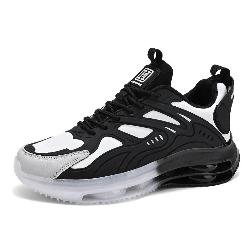 Autumn New PU Leather Sneakers for Men Fashion Running Shoes Shock Absorb Wear-r - £46.09 GBP