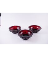 AVON RUBY RED CAP COD SET of 3 dessert bowls - $26.68 CAD