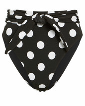 NEW MARA HOFFMAN Goldie High Waisted Bikini Bottom, Black/White - £63.82 GBP