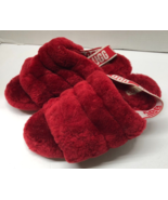 Excellent UGG Fluff Yeah Fur Shearling Slide Slipper Sandal 1095119 Red ... - $27.72
