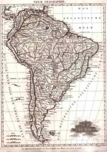 Neu Geographie Sud Amerika South America Antique Map Ersch-Gruber - £55.98 GBP