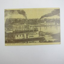Ship Postcard Steamship River Scene Pomeroy OH Antique 1911 RARE - £15.97 GBP
