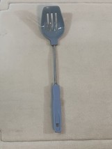 RARE! VINTAGE! Blue Slotted Cooking Spoon Serving Nylon Plastic Metal Ekco-Like - £15.65 GBP