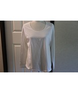 KIM ROGERS LADY&#39;S TOP MEDIUM WHITE LONG SLEEVE - $12.38