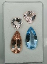 20.5 carat Natural Aquamarine &amp; Morganite matching pair set gemstone from Brazil - £1,638.67 GBP